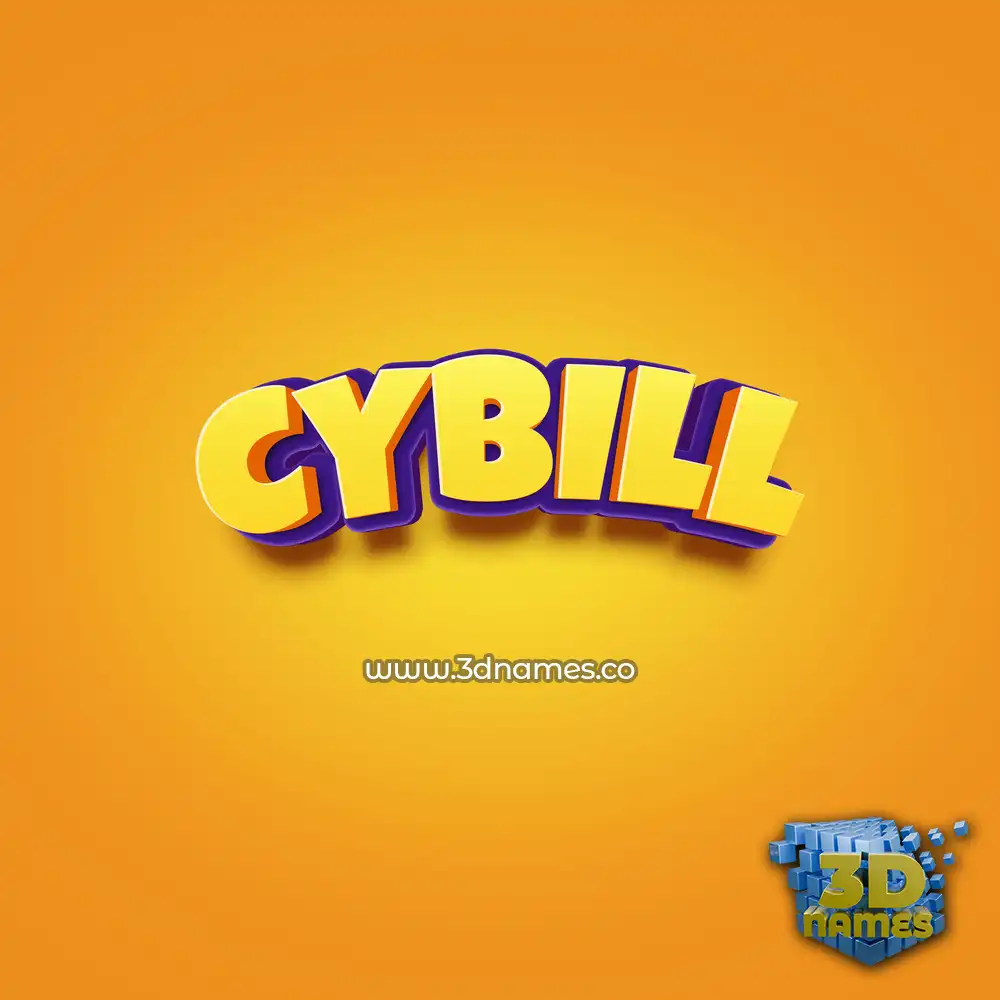cybill in Orange Toon style - 3D name wallpaper