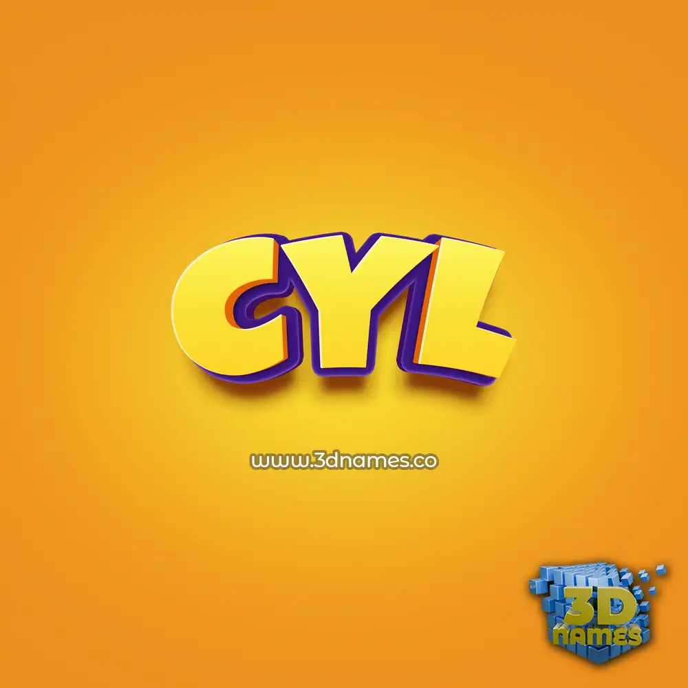 cyl in Orange Toon style - 3D name wallpaper