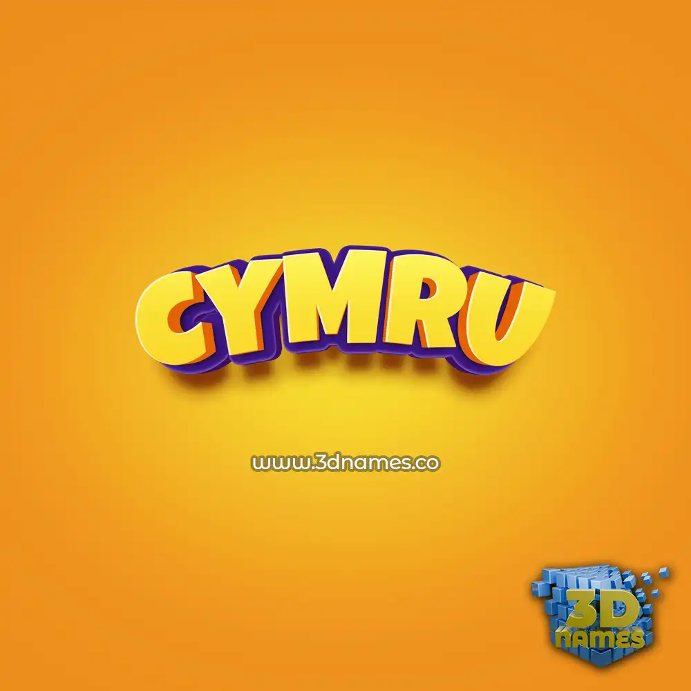 cymru in Orange Toon style - 3D name wallpaper