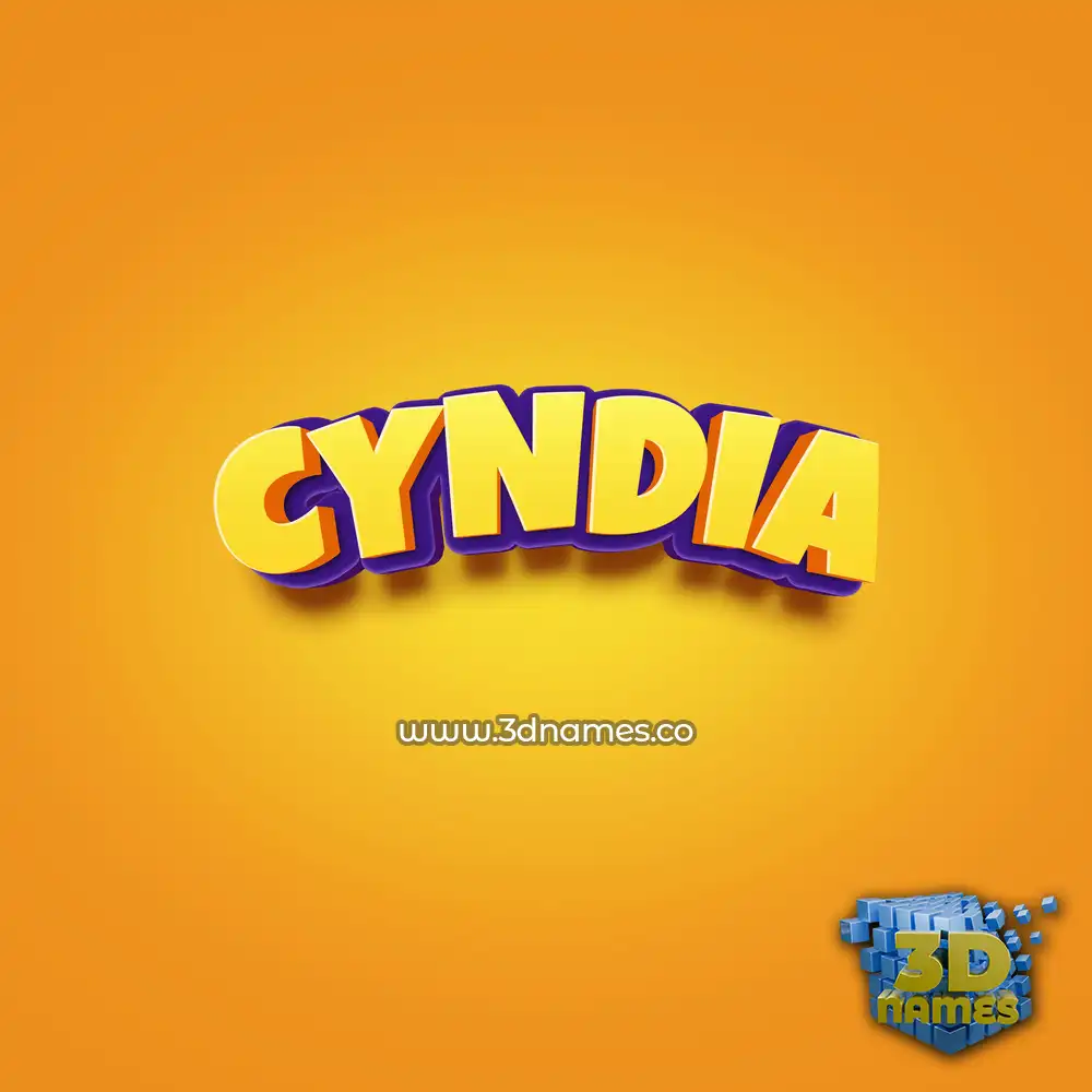 cyndia in Orange Toon style - 3D name wallpaper