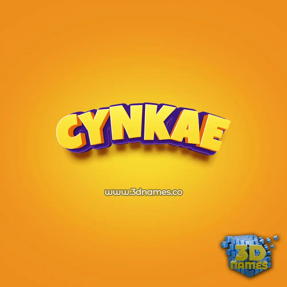 cynkae in Orange Toon style - 3D name wallpaper