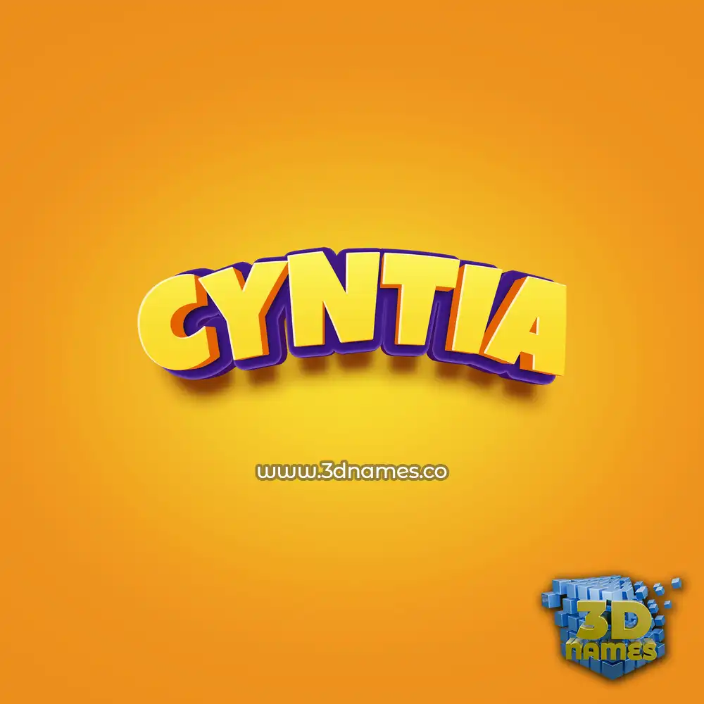 cyntia in Orange Toon style - 3D name wallpaper