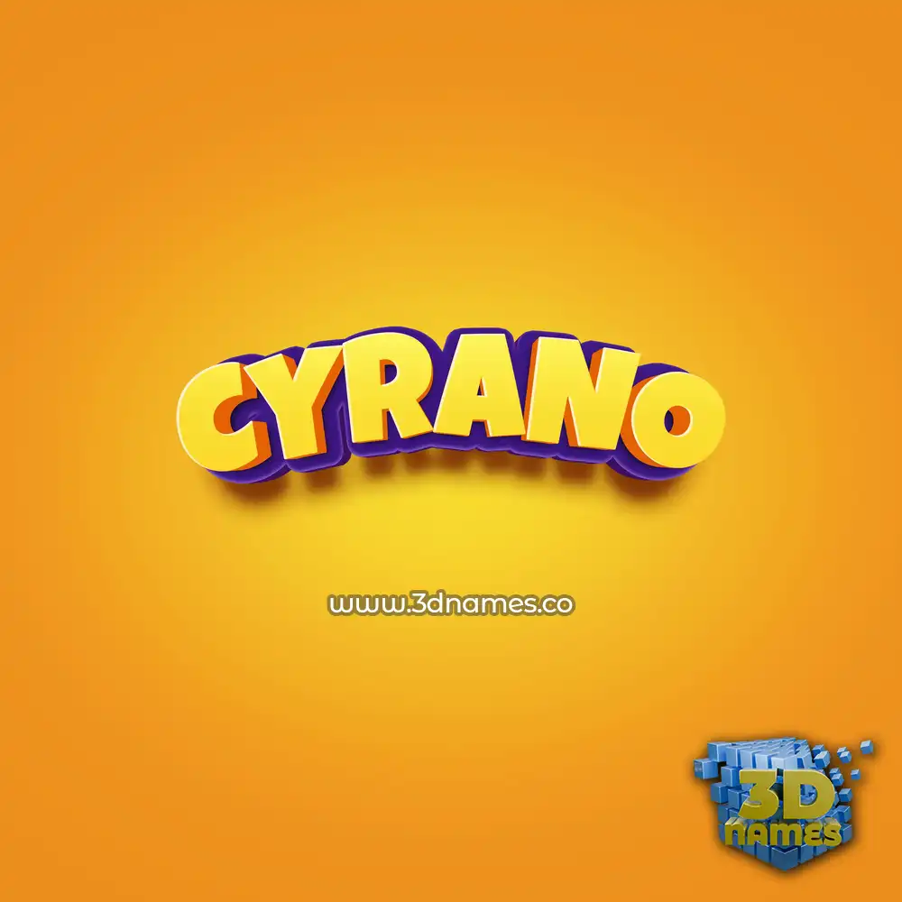 cyrano in Orange Toon style - 3D name wallpaper
