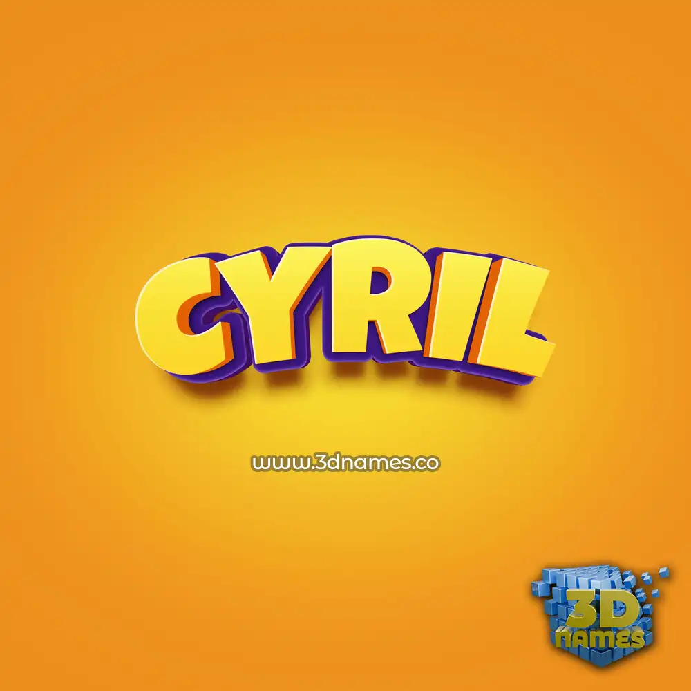 cyril in Orange Toon style - 3D name wallpaper