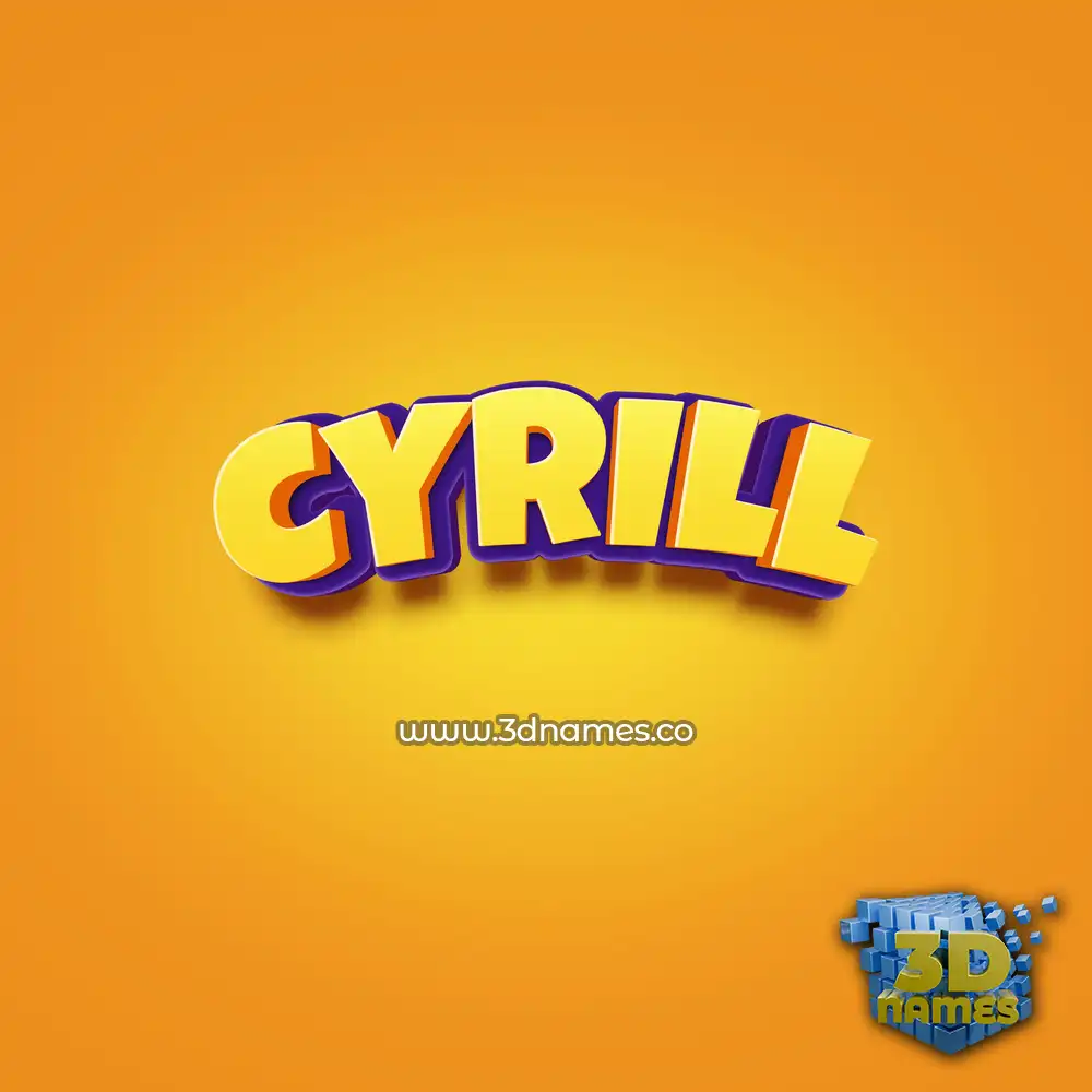 cyrill in Orange Toon style - 3D name wallpaper