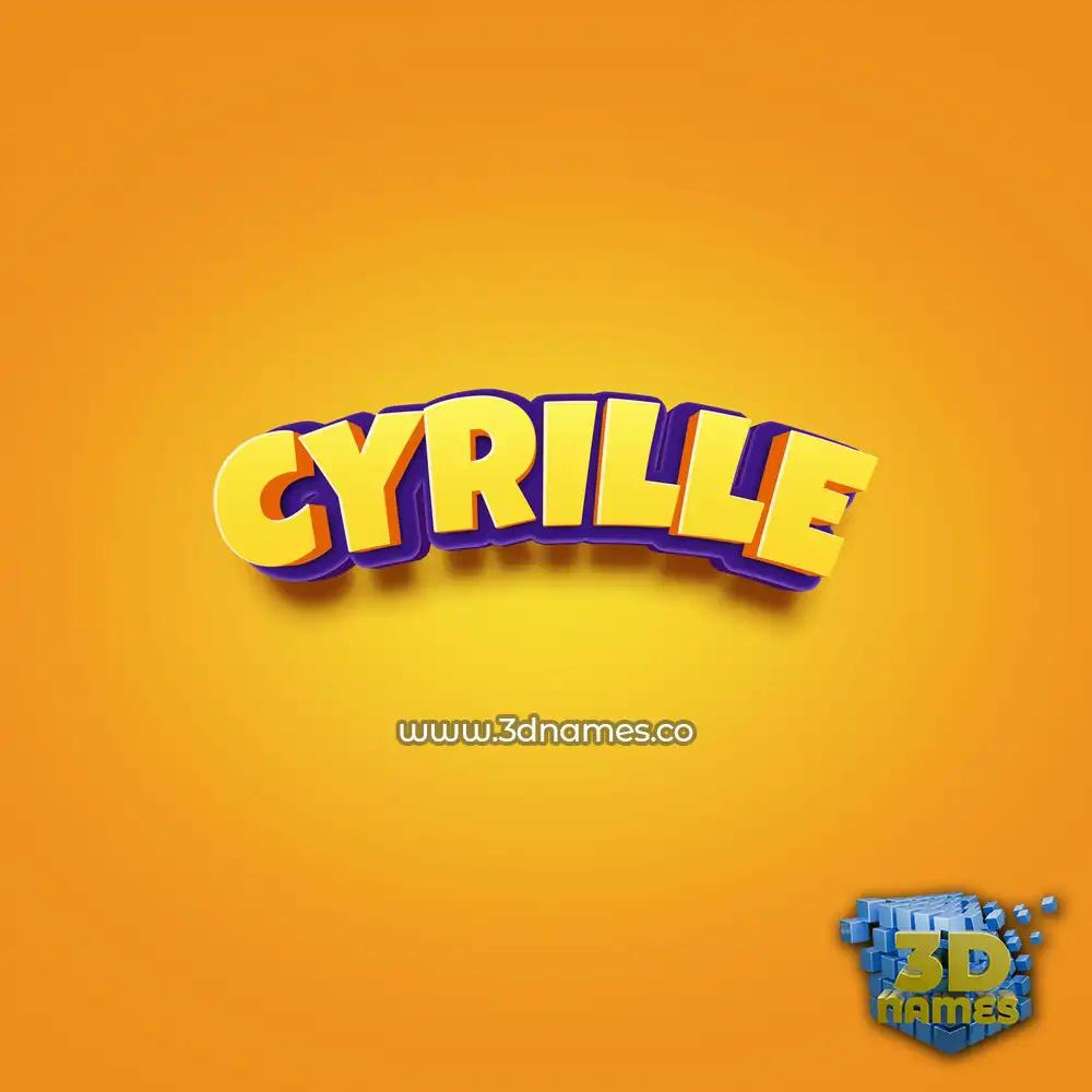 cyrille in Orange Toon style - 3D name wallpaper
