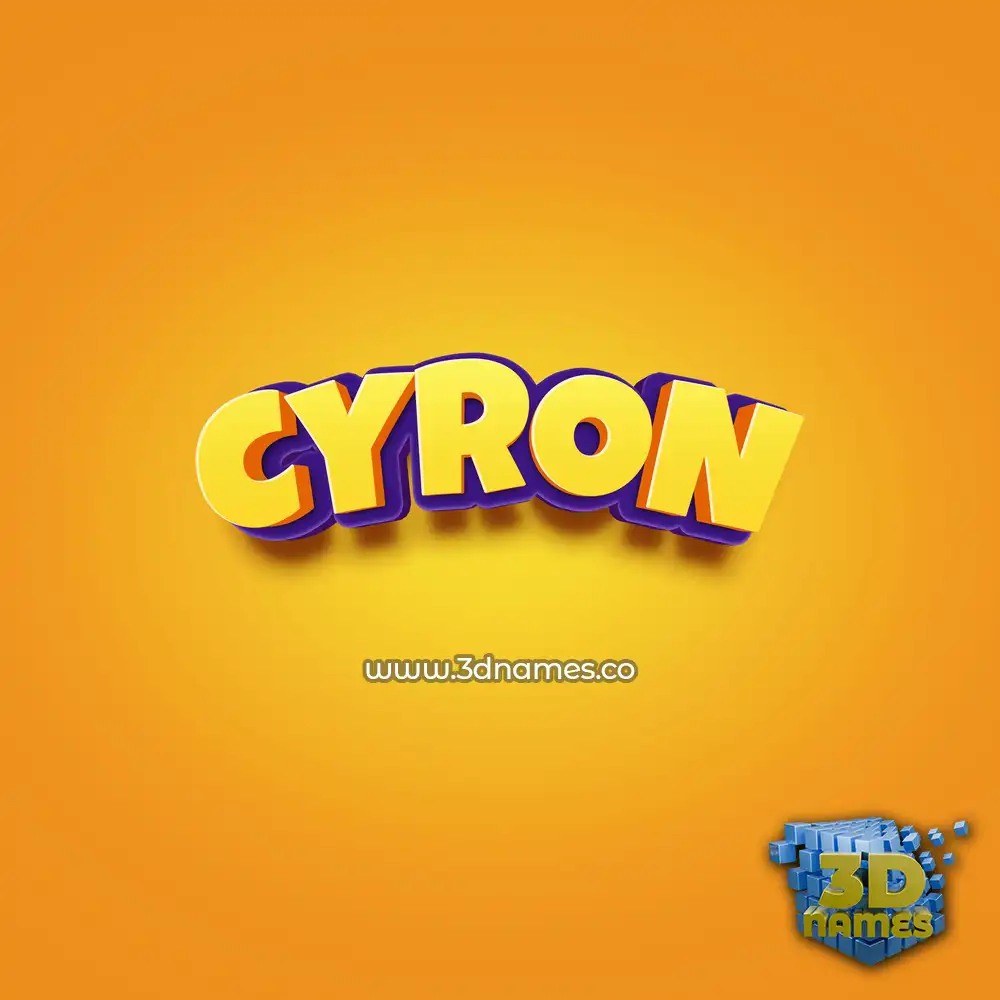 cyron in Orange Toon style - 3D name wallpaper