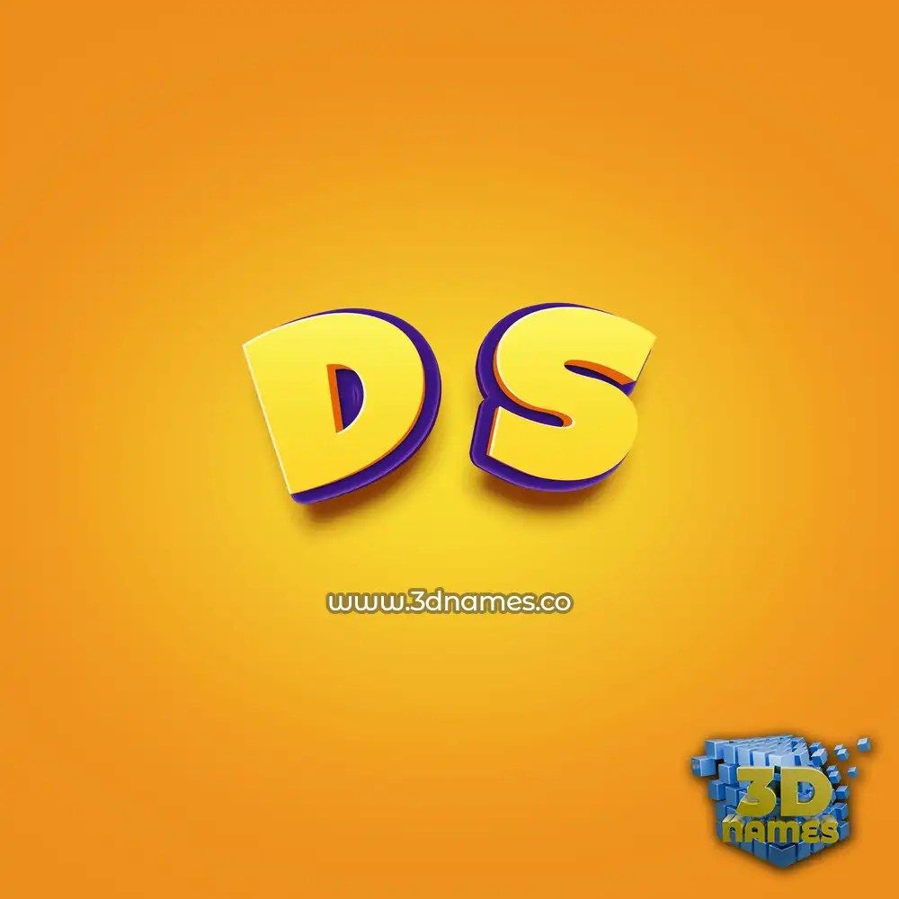 d s in Orange Toon style - 3D name wallpaper