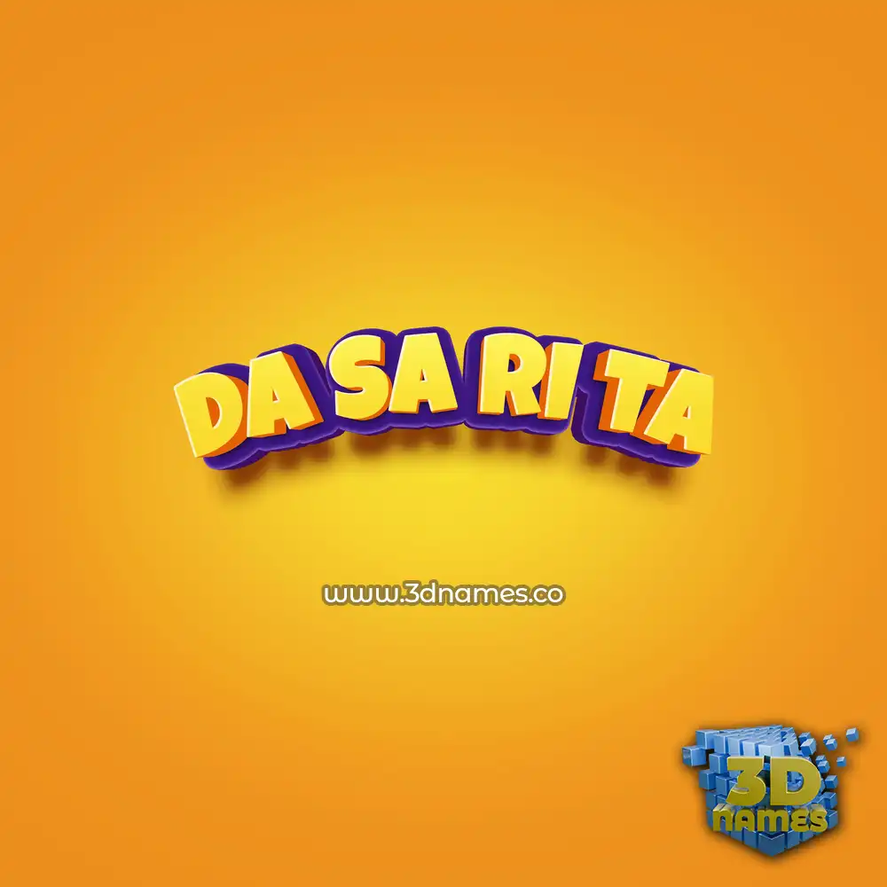 da sa ri ta in Orange Toon style - 3D name wallpaper