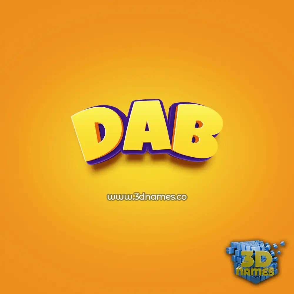 dab in Orange Toon style - 3D name wallpaper