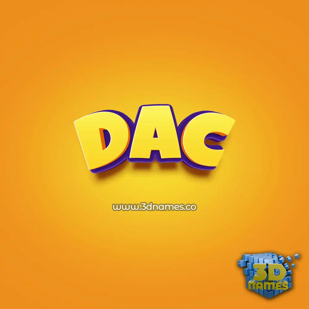 dac in Orange Toon style - 3D name wallpaper