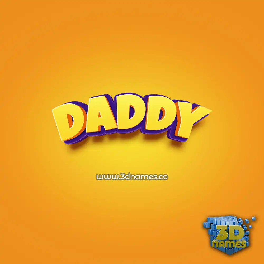 daddy in Orange Toon style - 3D name wallpaper