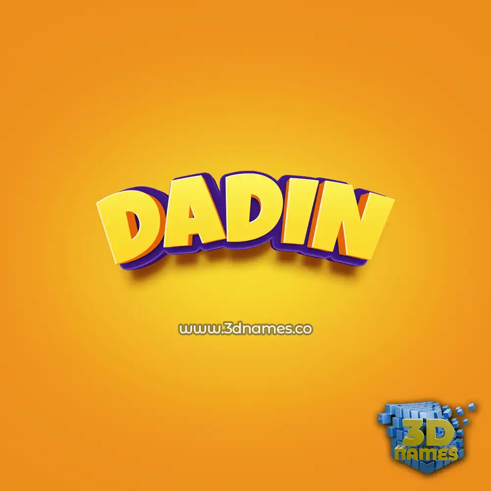 dadin in Orange Toon style - 3D name wallpaper