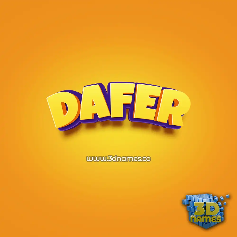 dafer in Orange Toon style - 3D name wallpaper