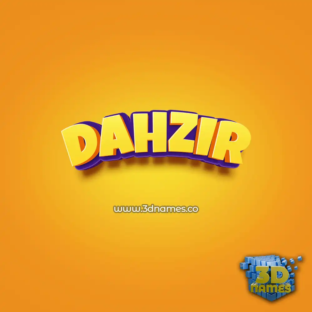 dahzir in Orange Toon style - 3D name wallpaper