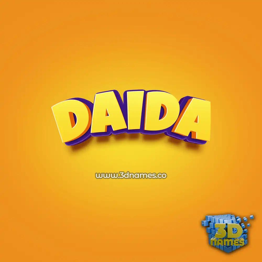 daida in Orange Toon style - 3D name wallpaper