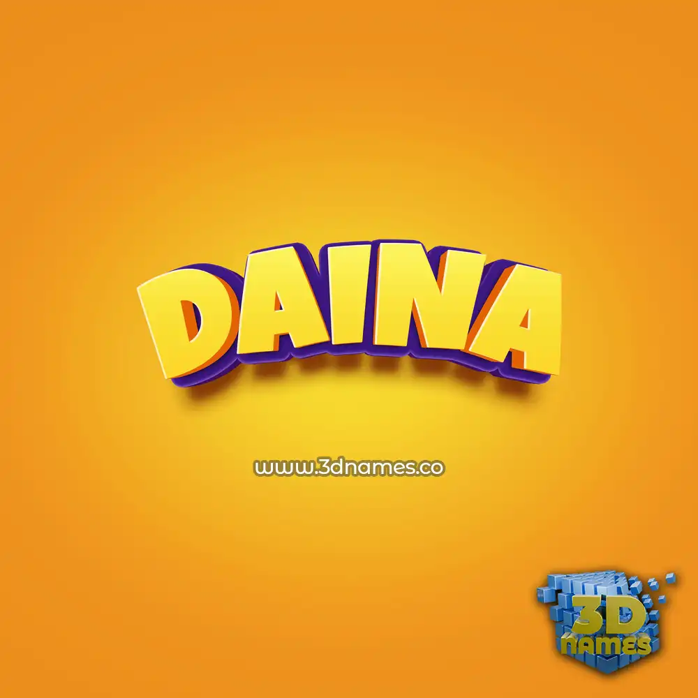 daina in Orange Toon style - 3D name wallpaper