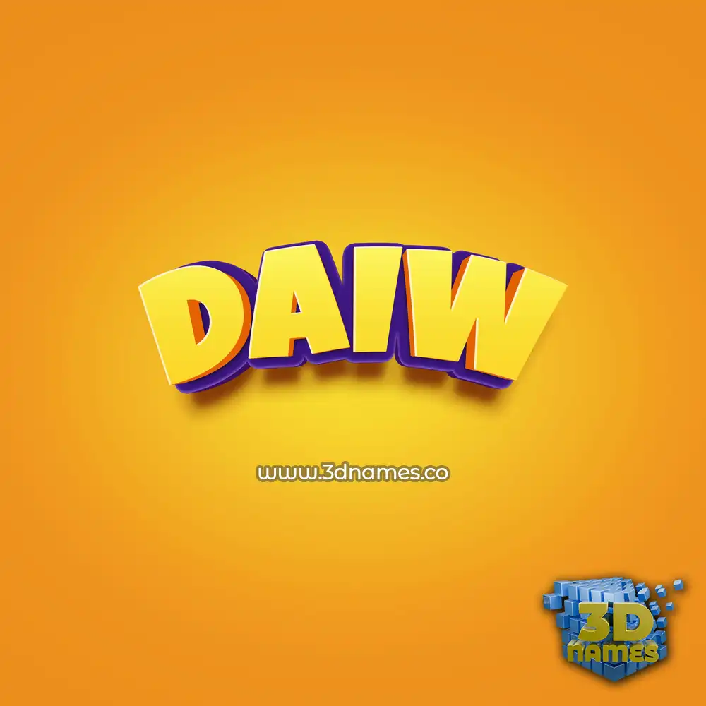 daiw in Orange Toon style - 3D name wallpaper