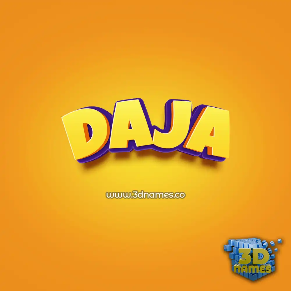 daja in Orange Toon style - 3D name wallpaper
