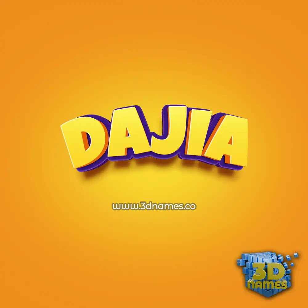 dajia in Orange Toon style - 3D name wallpaper