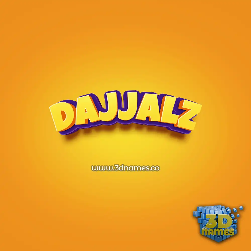 dajjalz in Orange Toon style - 3D name wallpaper