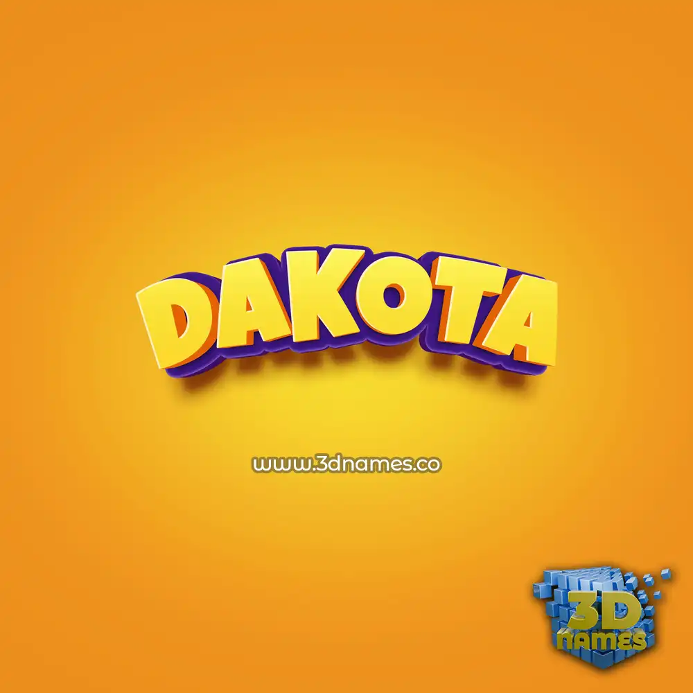 dakota in Orange Toon style - 3D name wallpaper