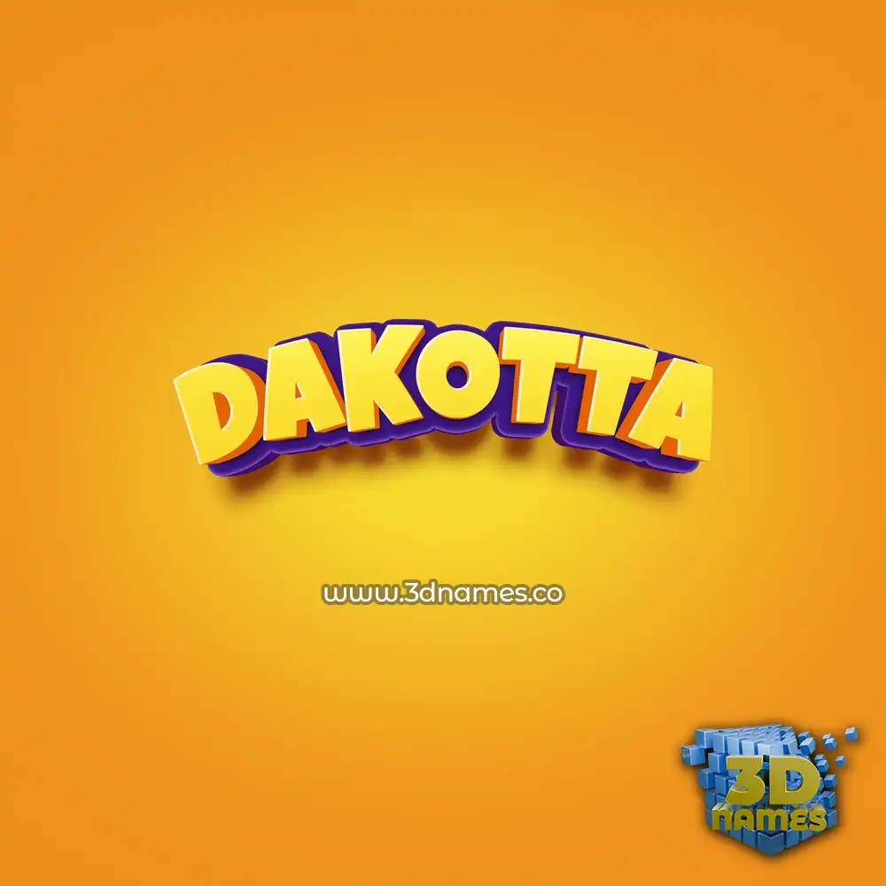 dakotta in Orange Toon style - 3D name wallpaper