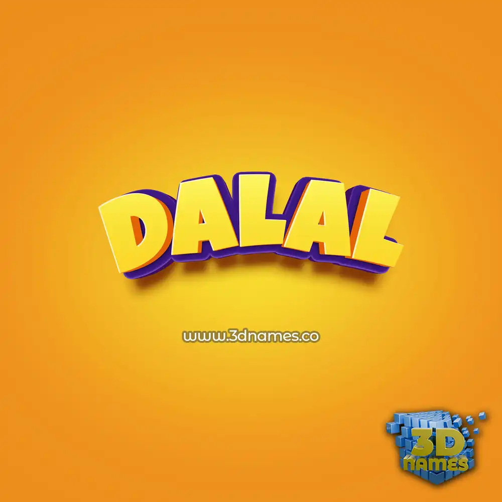 dalal in Orange Toon style - 3D name wallpaper