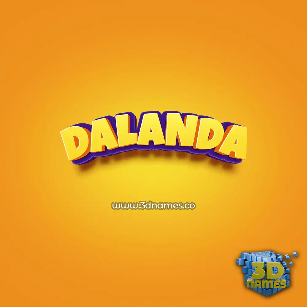 dalanda in Orange Toon style - 3D name wallpaper