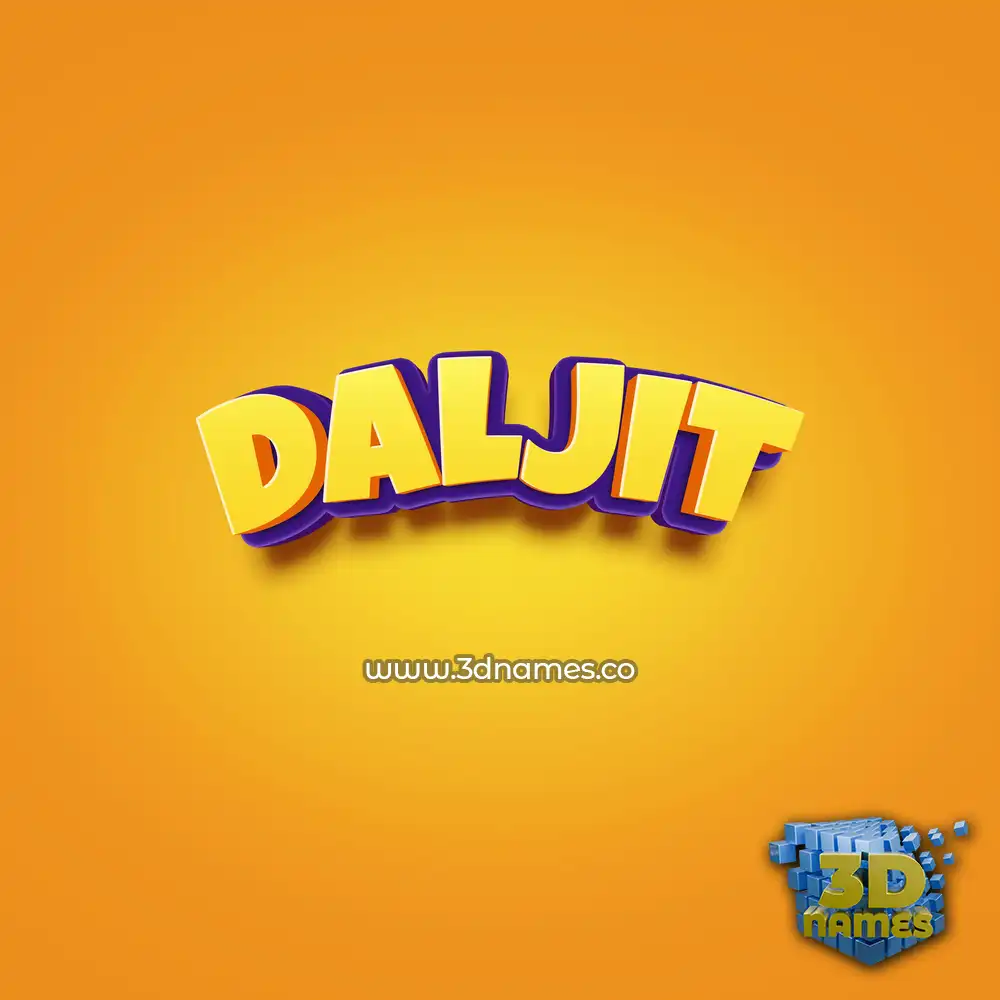 daljit in Orange Toon style - 3D name wallpaper