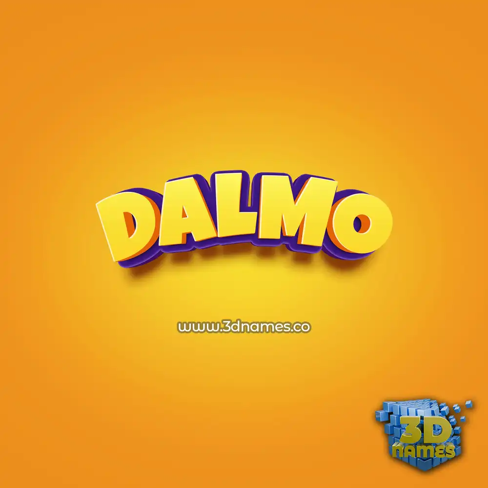 dalmo in Orange Toon style - 3D name wallpaper