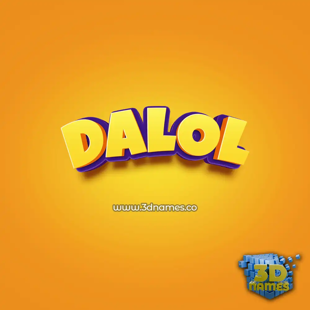 dalol in Orange Toon style - 3D name wallpaper