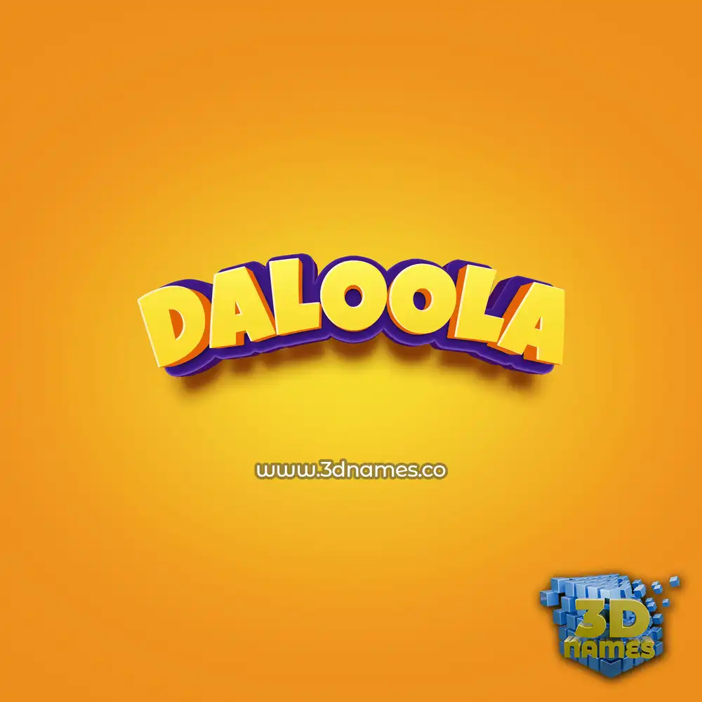 daloola in Orange Toon style - 3D name wallpaper