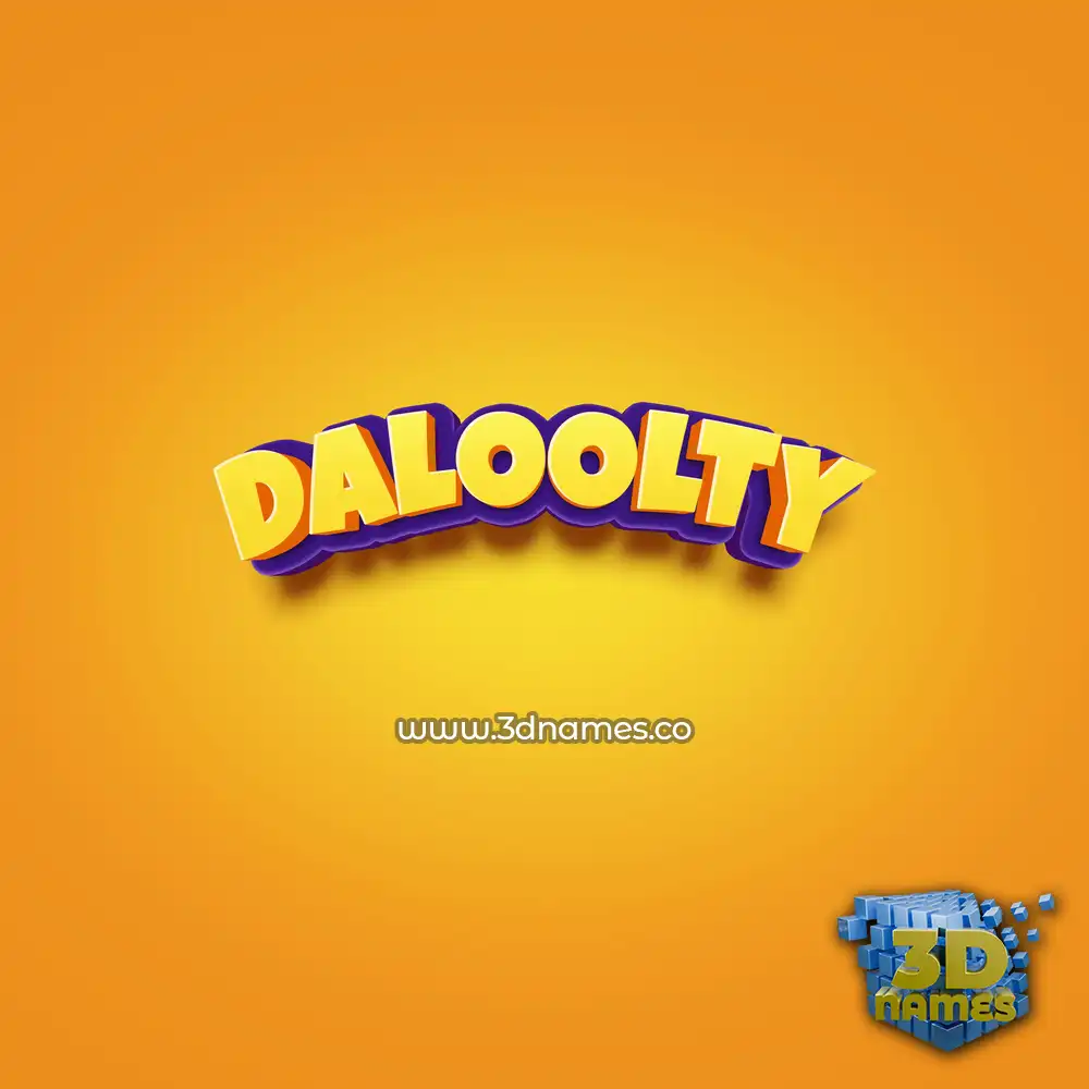 daloolty in Orange Toon style - 3D name wallpaper