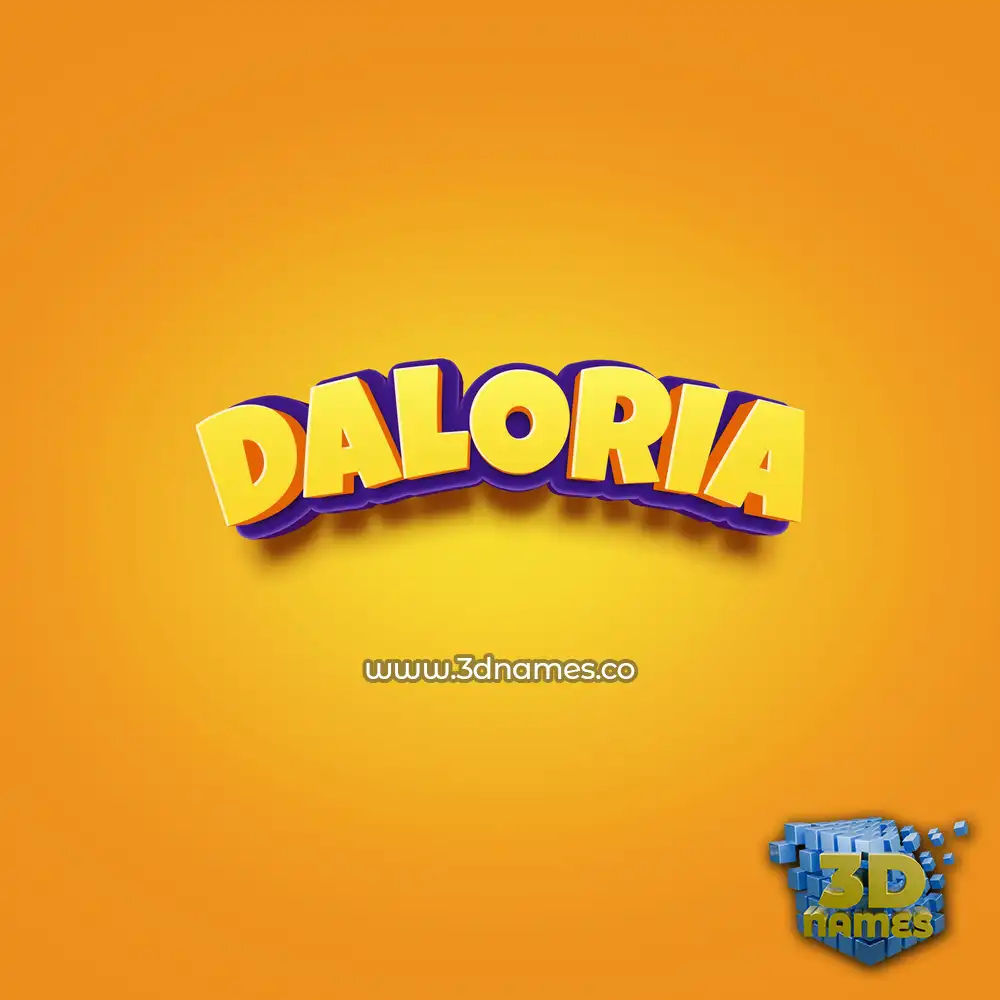 daloria in Orange Toon style - 3D name wallpaper
