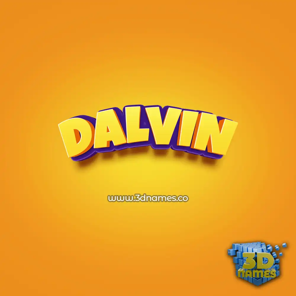 dalvin in Orange Toon style - 3D name wallpaper