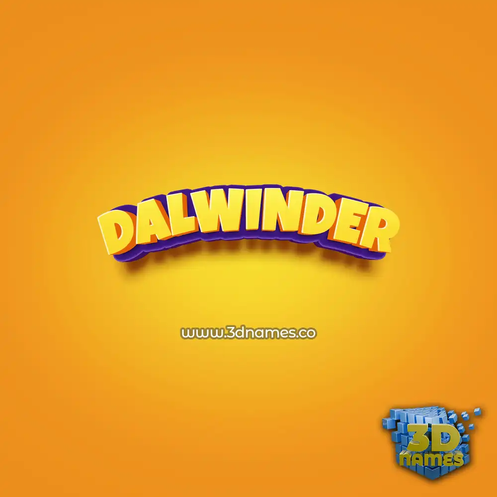 dalwinder in Orange Toon style - 3D name wallpaper