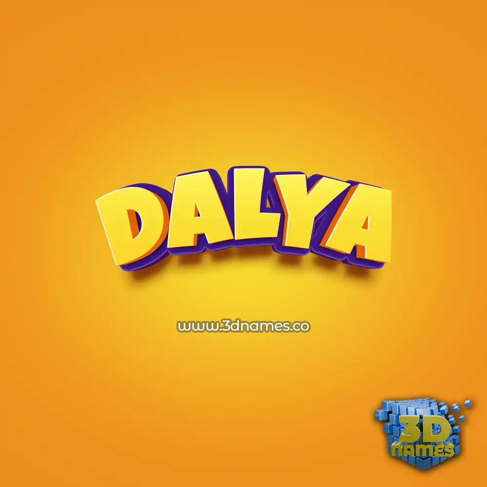 dalya in Orange Toon style - 3D name wallpaper