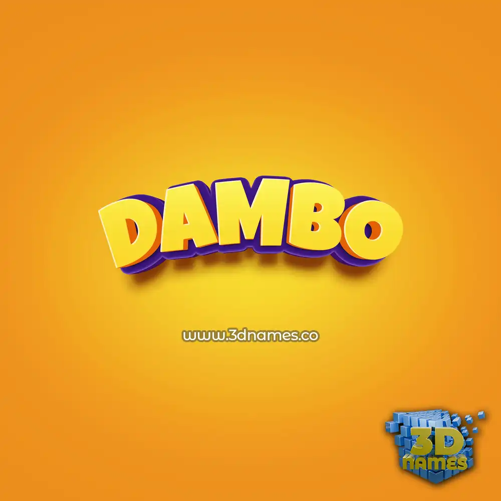 dambo in Orange Toon style - 3D name wallpaper