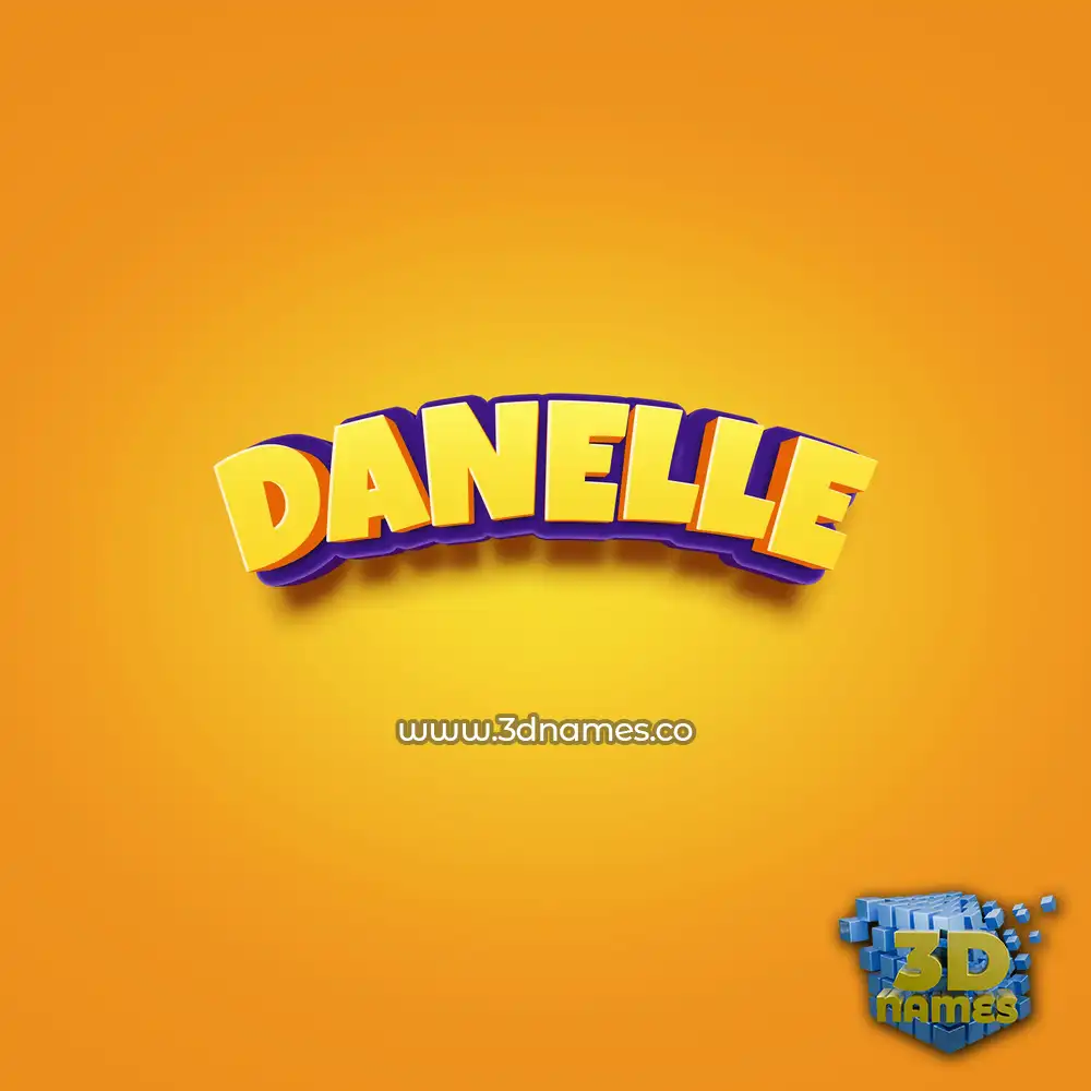 danelle in Orange Toon style - 3D name wallpaper