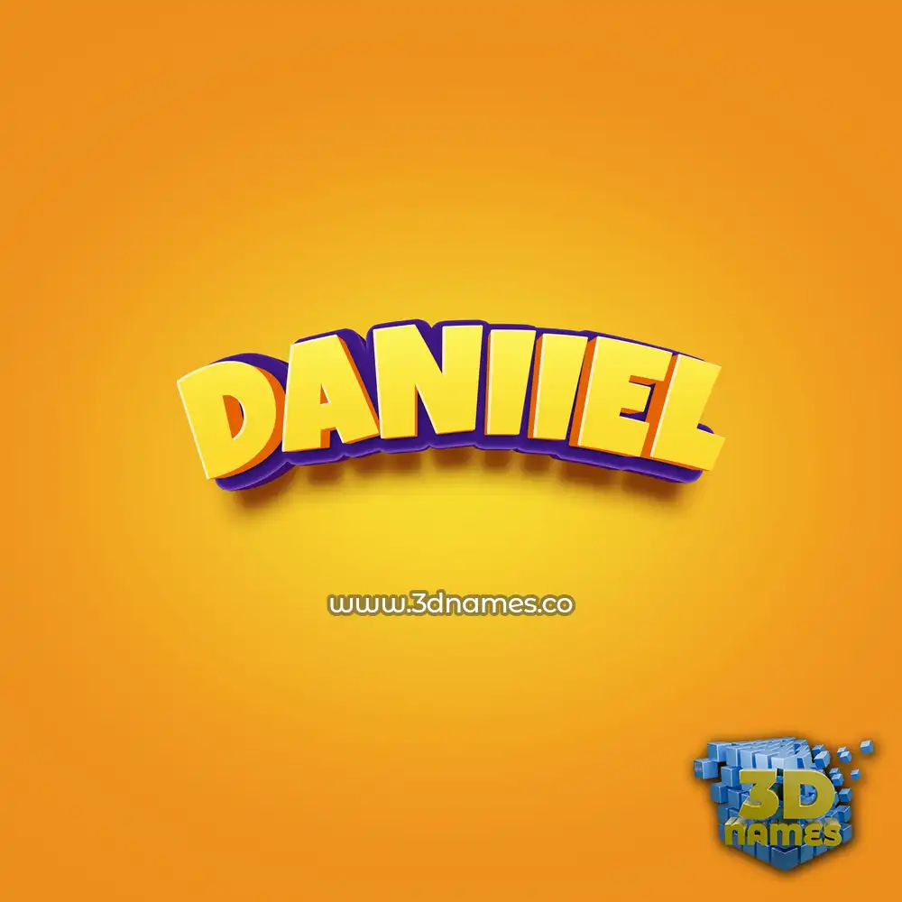 daniiel in Orange Toon style - 3D name wallpaper