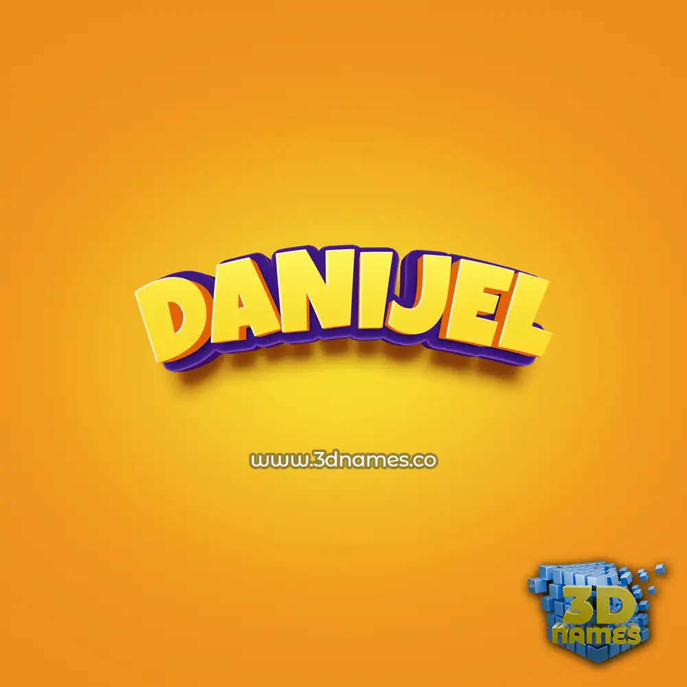 danijel in Orange Toon style - 3D name wallpaper