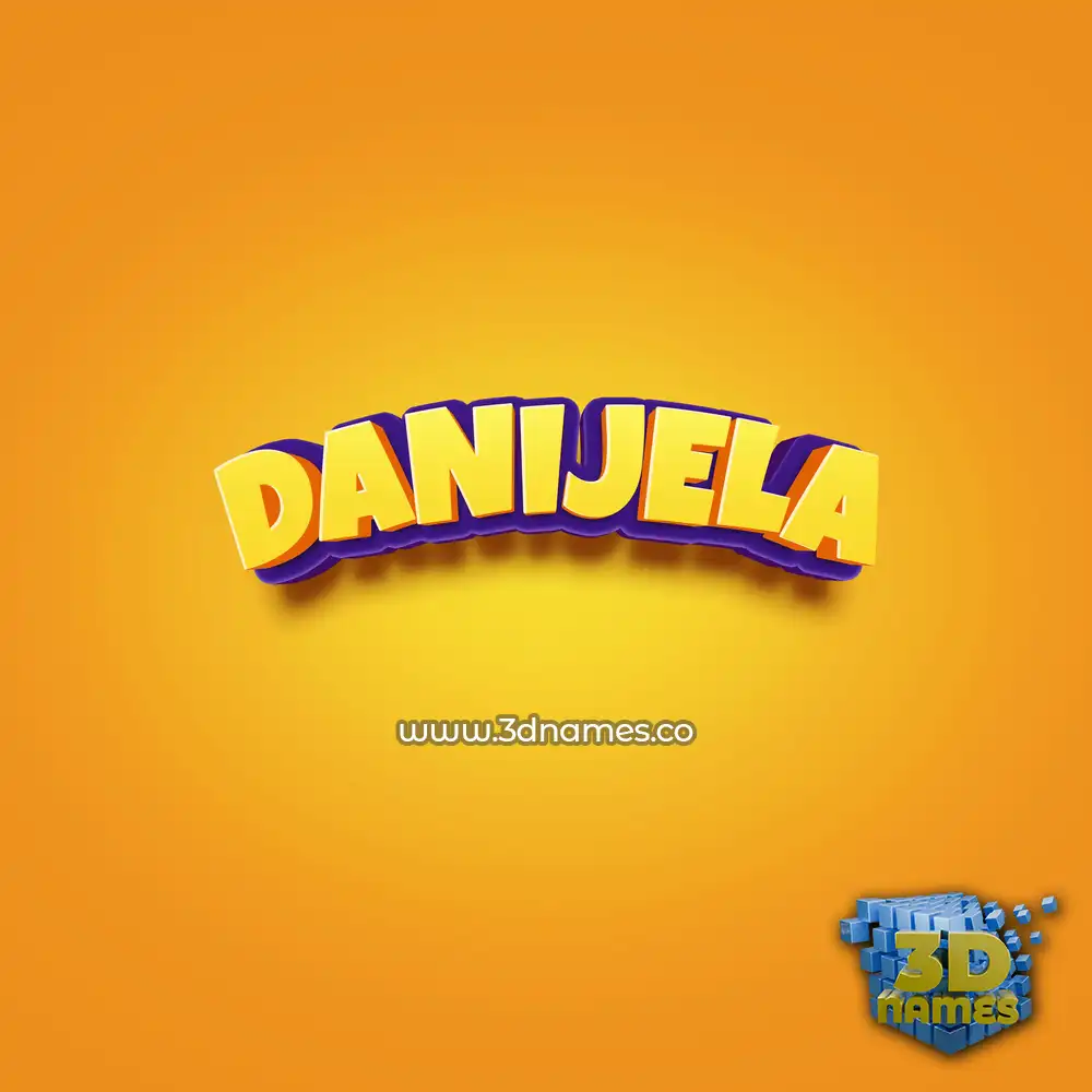 danijela in Orange Toon style - 3D name wallpaper