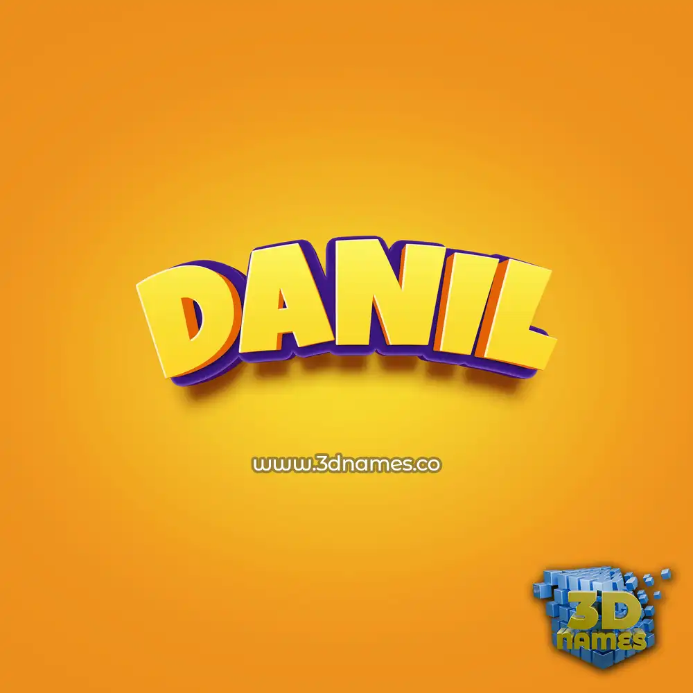 danil in Orange Toon style - 3D name wallpaper
