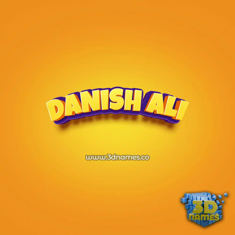 danish ali in Orange Toon style - 3D name wallpaper