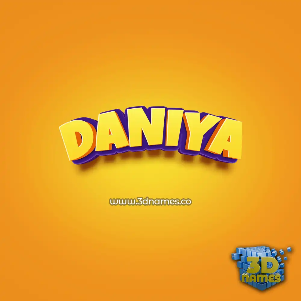 daniya in Orange Toon style - 3D name wallpaper