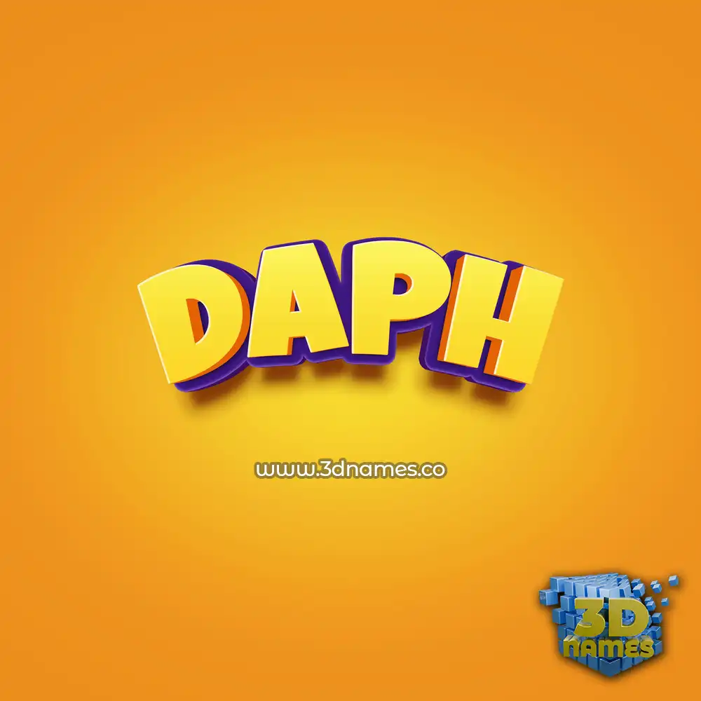 daph in Orange Toon style - 3D name wallpaper