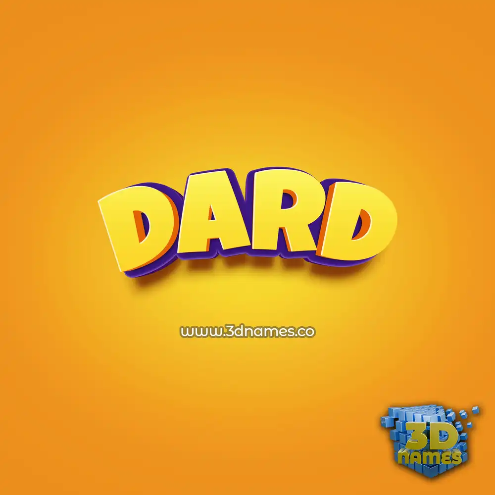 dard in Orange Toon style - 3D name wallpaper
