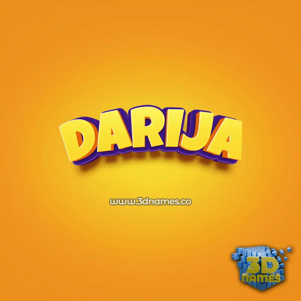 darija in Orange Toon style - 3D name wallpaper