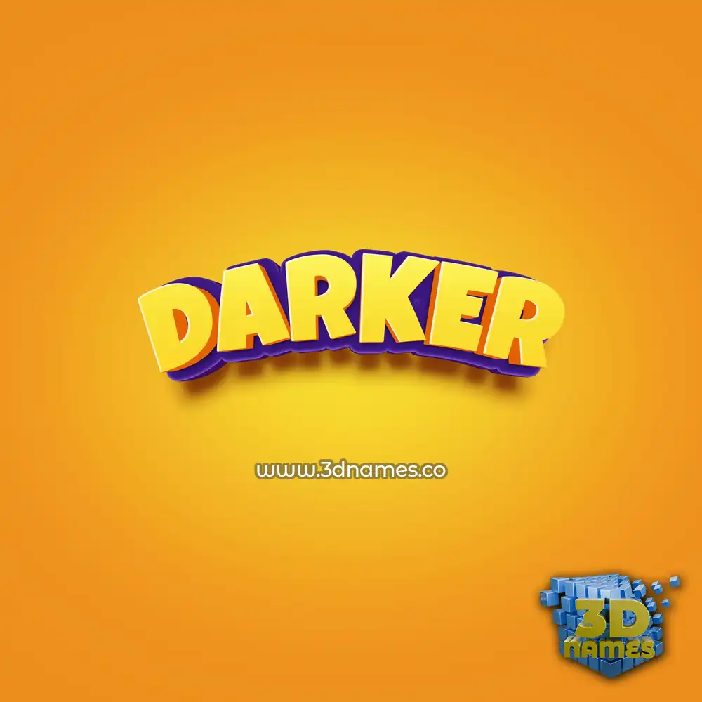 darker in Orange Toon style - 3D name wallpaper